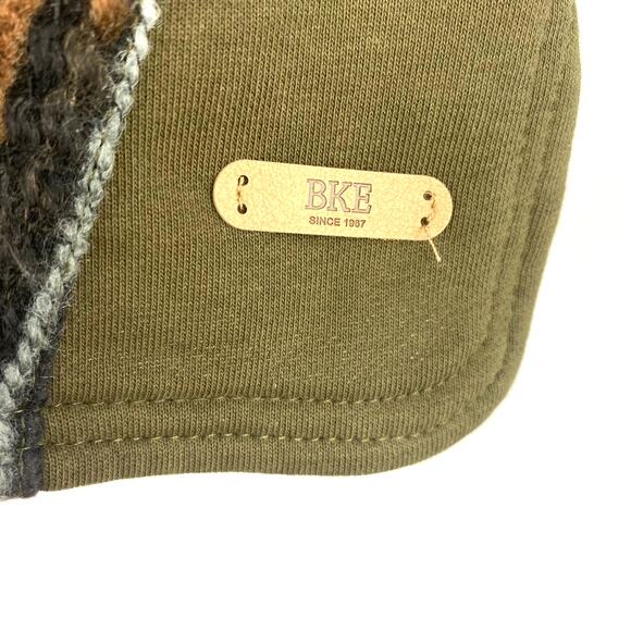 BKE Patchwork Sweater Women S Olive Green Cowl Neck Colorblock Dolman Sleeve - Picture 7 of 13